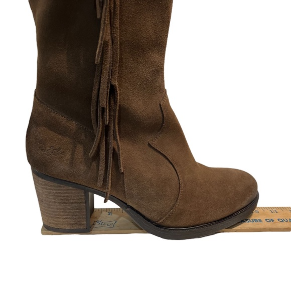 Bos. & Co. Houston Dark Tan Brown Suede Waterproof Knee High Boot - Picture 11 of 13